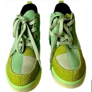 Deckers X Lab M KO-Z Chukka  Wedge Boots US 6 Women’s Green Suede